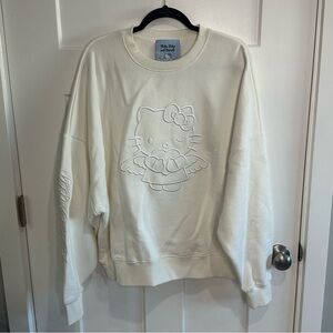 Forever 21 X Hello Kitty Angel Embroidered Oversized Sweater Off-White Sz M